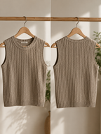Pull Débardeur Femme en Maille Douce