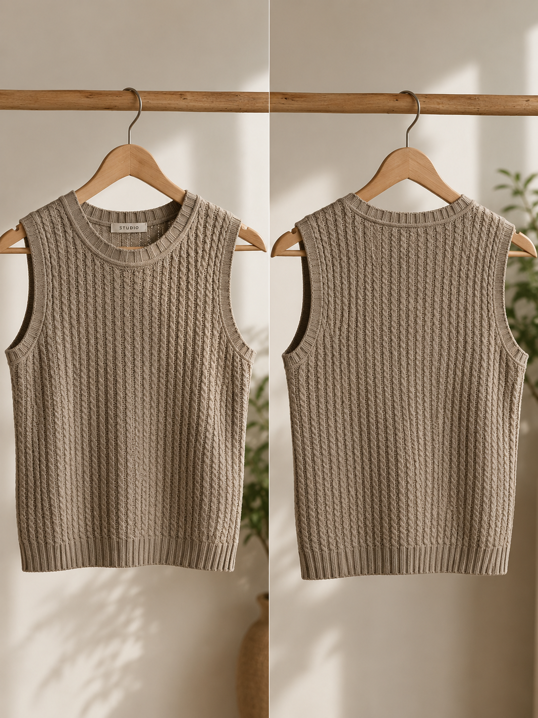Pull Débardeur Femme en Maille Douce