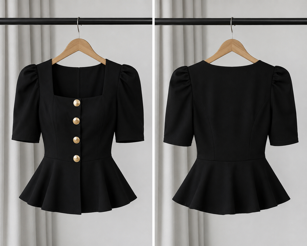 Blouse boutonnée à manches courtes