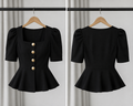 Blouse boutonnée à manches courtes