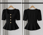 Blouse boutonnée à manches courtes