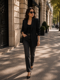 Blazer fendu élégant avec épaulettes