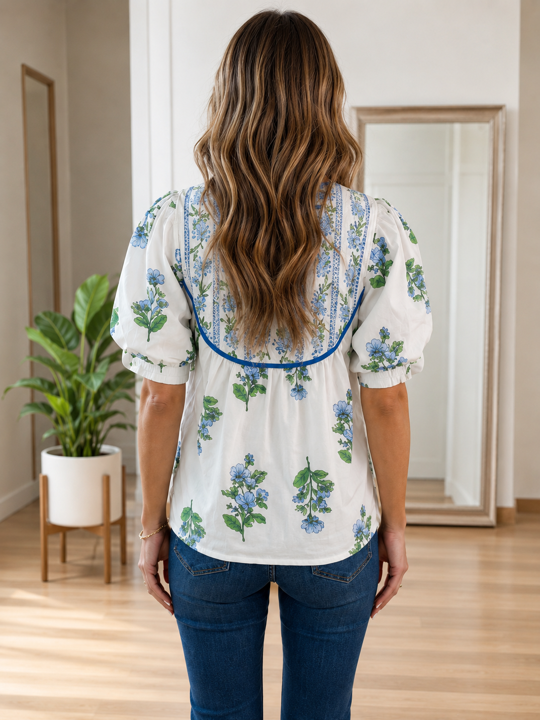 Chemise à manches lanterne