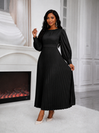Robe plissée à manches longues