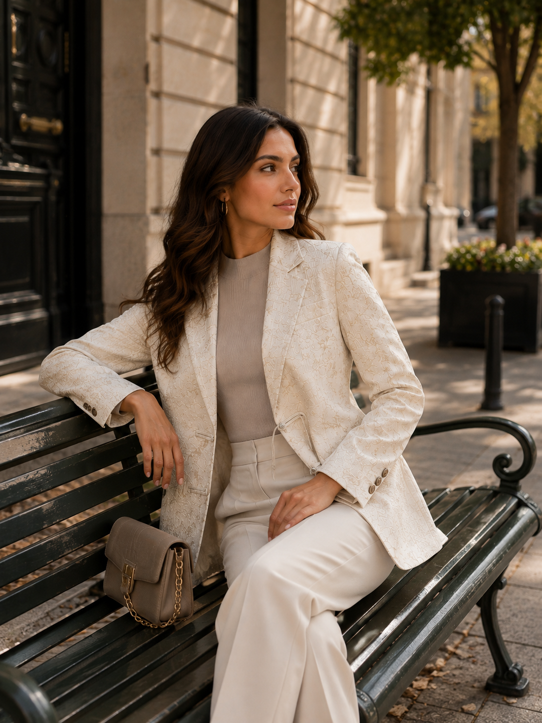 Blazer jacquard style chinois
