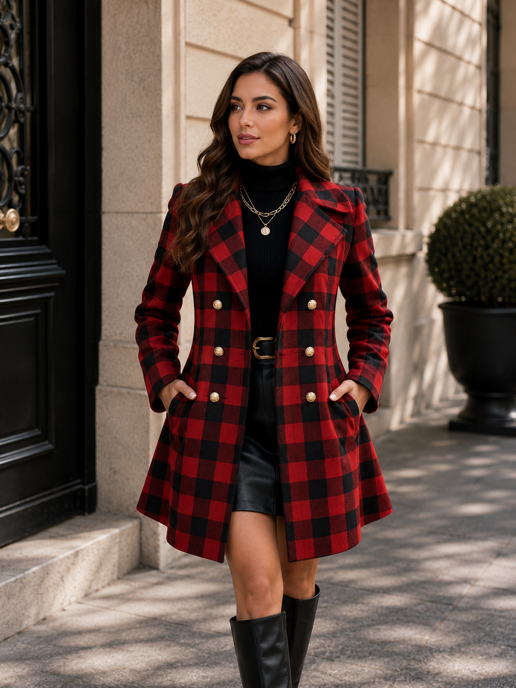 Manteau à carreaux