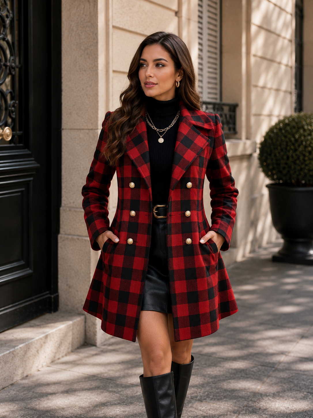 Manteau à carreaux